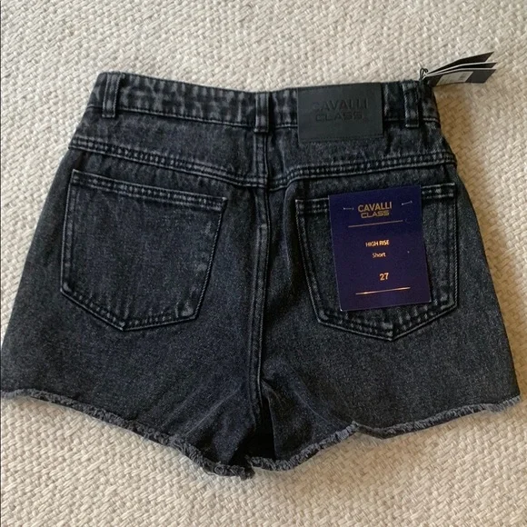 Cavalli Class Black Jean Shorts Casual Style